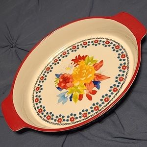 The Pioneer Woman Fiona Floral Ceramic Oval Baker